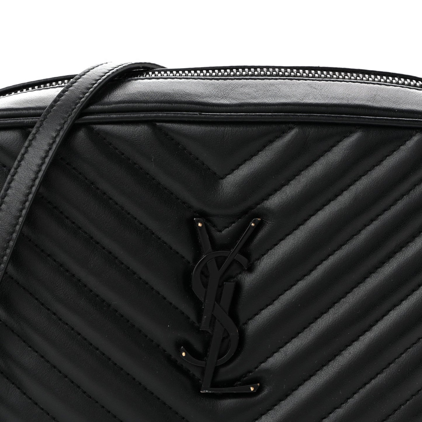 Calfskin Matelasse Monogram Monochrome Lou Camera Bag Black