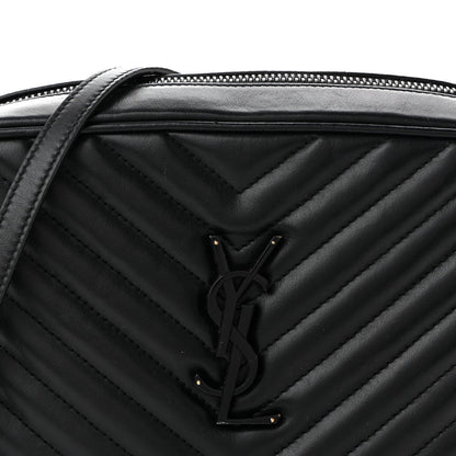 Calfskin Matelasse Monogram Monochrome Lou Camera Bag Black