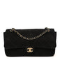 Suede Calfskin Small Souplissimo Maxi Flap Black