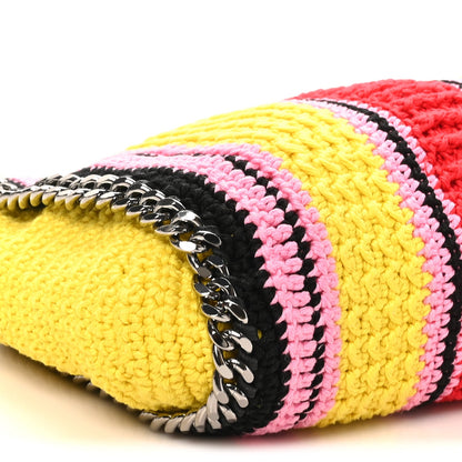 Cotton Crochet Striped Mini Falabella Tote Pink Multicolor