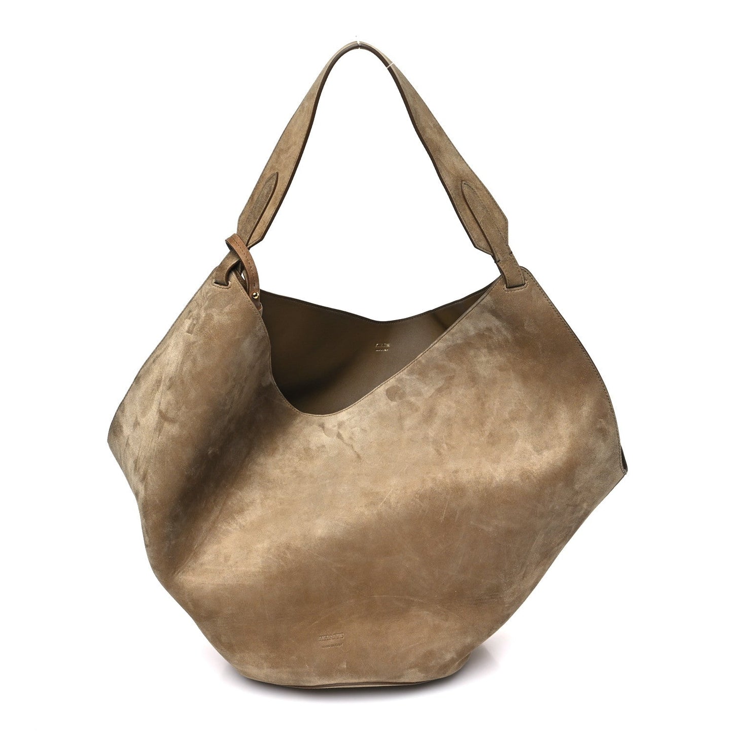 Suede Calfskin Medium Lotus Tote Mud