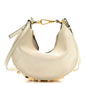 Vitello Grace Matte Mini Fendigraphy Hobo Bag White Ice