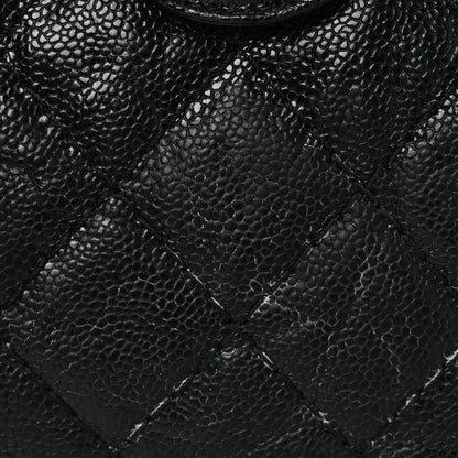 Crumpled Grained Calfskin Quilted Coco Pleats Clutch Black