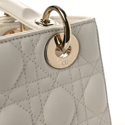 Lambskin Cannage Small My ABCDior Lady Dior White