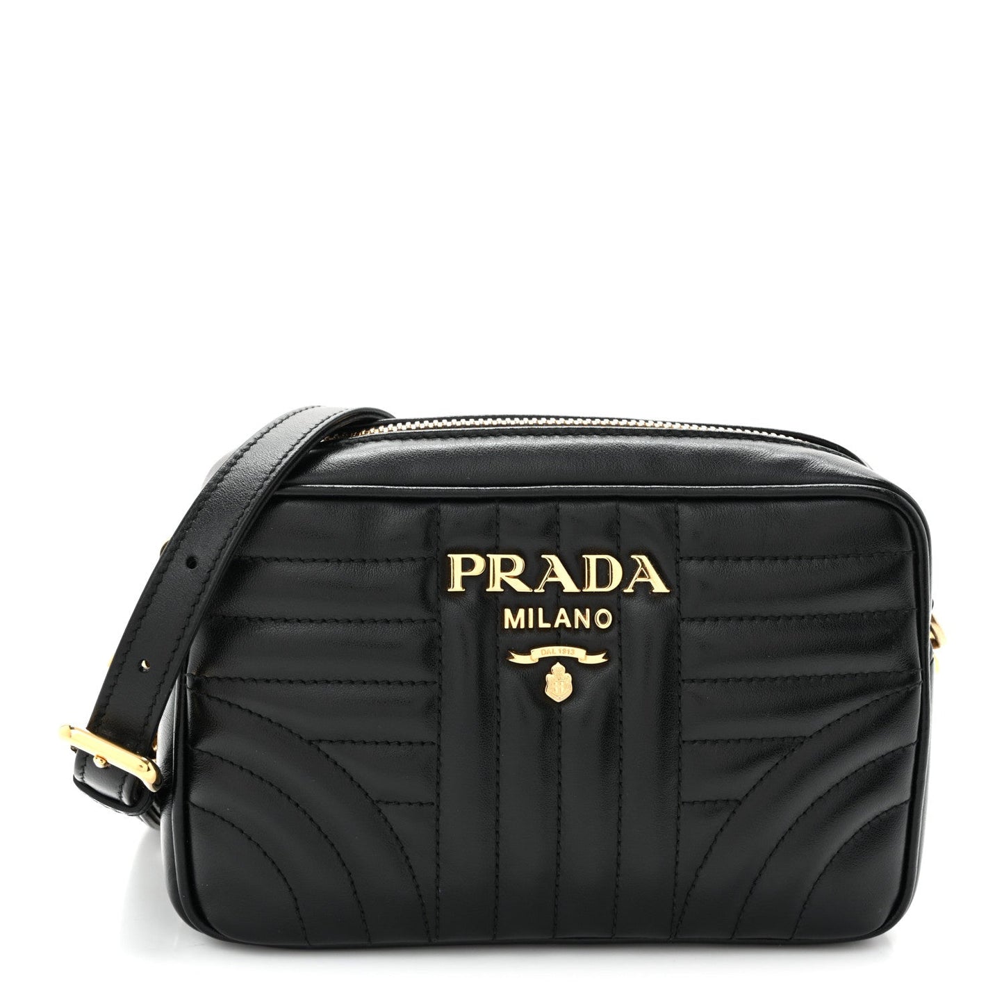 Soft Calfskin Diagramme Crossbody Bag Black