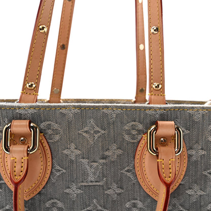 Monogram Denim Onthego MM Washed Grey