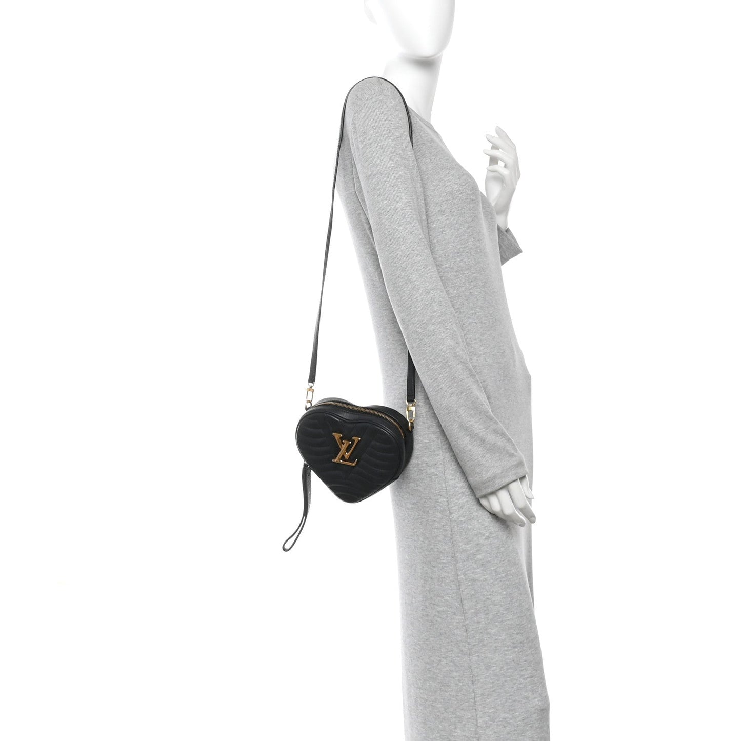 Calfskin New Wave Heart Bag Black