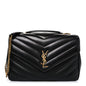 Lambskin Chevron Quilted Large LouLou Black