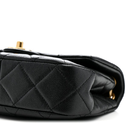 Caviar Quilted Funky Match Mini Flap Black