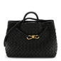 Nappa Intrecciato Medium Andiamo Shoulder Bag Black