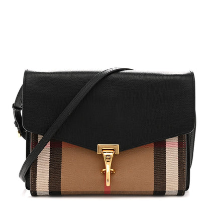 Derby Calfskin House Check Baby Macken Crossbody Bag Black
