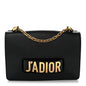 Calfskin J'Adior Chain Flap Bag Black