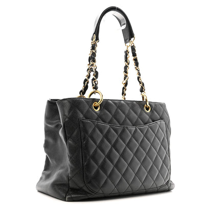 Caviar Quilted Grand Shopping Tote GST Black