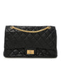 Aged Calfskin Quilted 2.55 Reissue 227 Flap Black