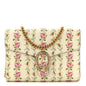 Calfskin Floral Print Mini Dionysus Chain Wallet Ivory Pink