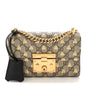 GG Supreme Monogram Bees Small Padlock Shoulder Bag Black