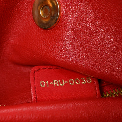 Lambskin Woven Large Dior Soft Tote Rouge Moyen