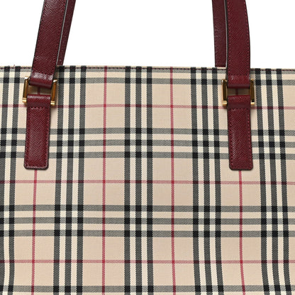Canvas House Check Small Tote Red