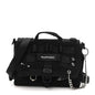 Canvas Pierced Army Messenger Bag Black