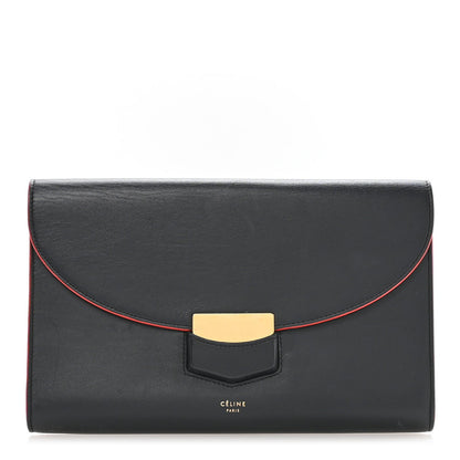 Smooth Calfskin Trotteur Clutch Navy Blue Red