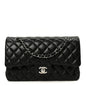 Lambskin Quilted Medium Double Flap Black