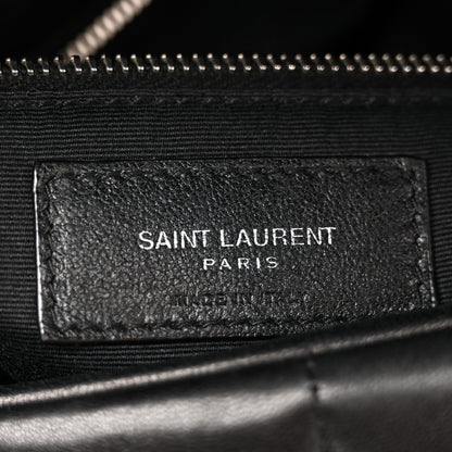 Lambskin Quilted Medium Loulou Puffer Monogram Chain Satchel Black