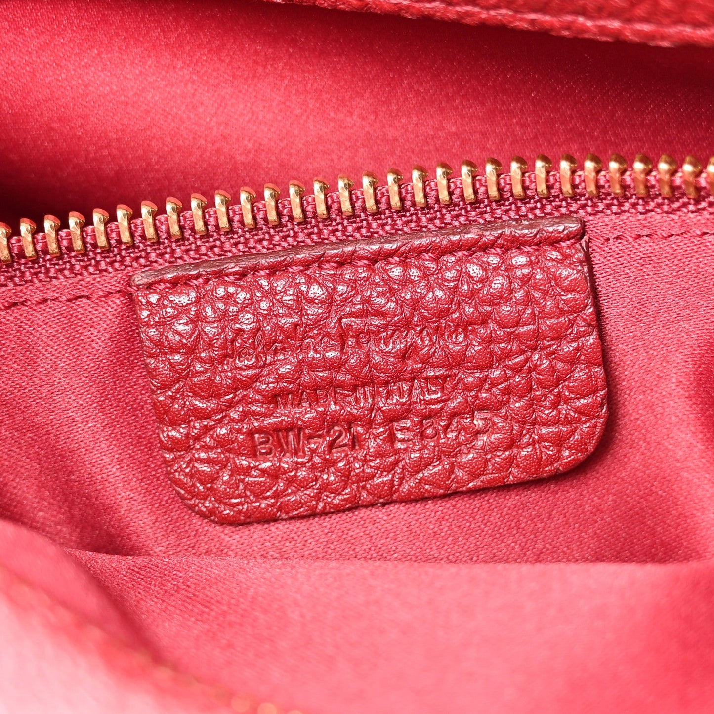 Pebbled Calfskin East West Fiamma Bag Red