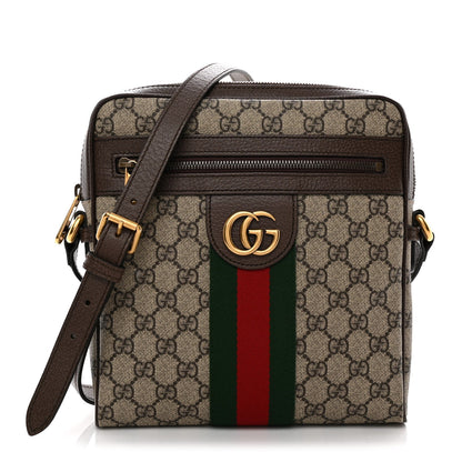 GG Supreme Monogram Web Small Ophidia Messenger Bag Brown