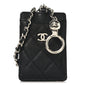 Caviar Quilted Key Holder Card Holder On Chain Black