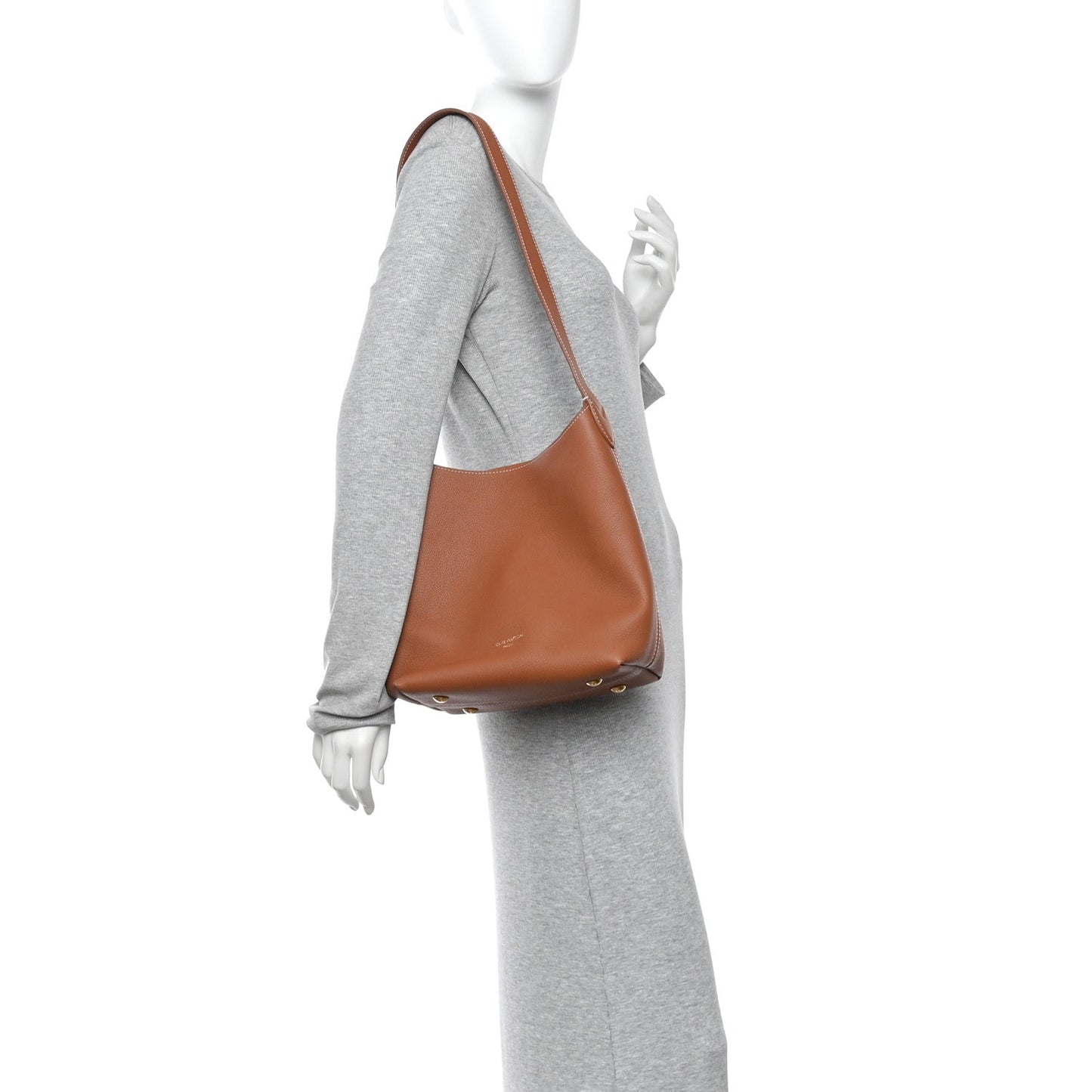 Grained Calfskin Low Key Hobo PM Cognac
