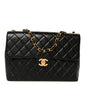 Lambskin Quilted Jumbo Single Flap Black