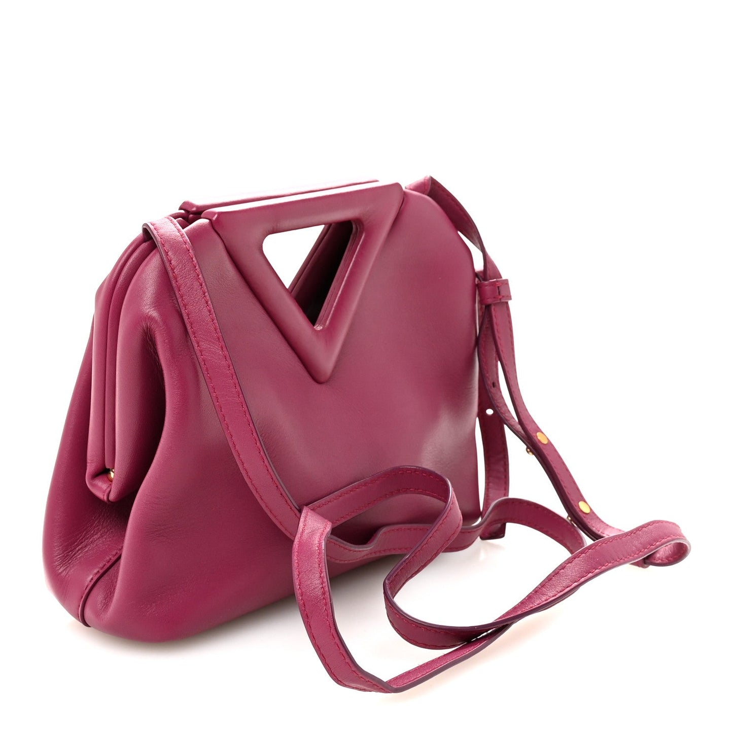 Calfskin Small The Point Triangle Bag Cinnabar