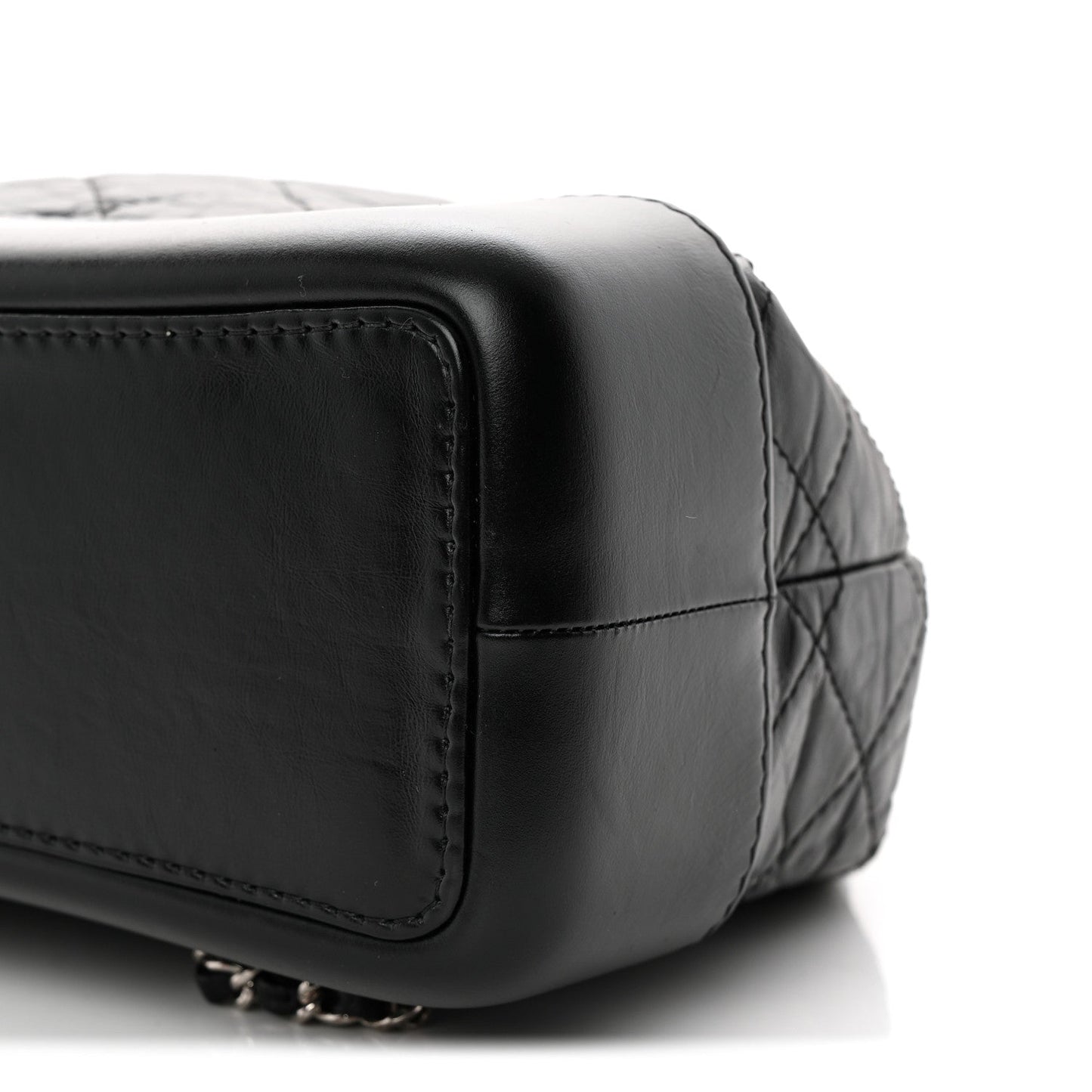Aged Calfskin Quilted Small Gabrielle Backpack Black