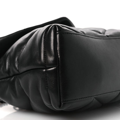 Lambskin Quilted Toy Loulou Puffer Monogram Monochrome Chain Satchel Black
