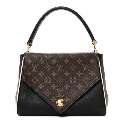 Grained Calfskin Monogram Double V Black