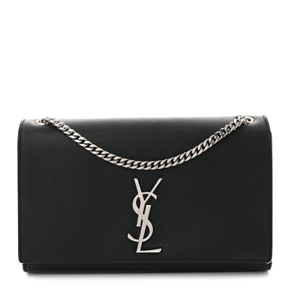 Grain De Poudre Medium Classic Monogram Kate Satchel Black