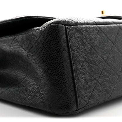 Caviar Quilted Maxi Double Flap Black