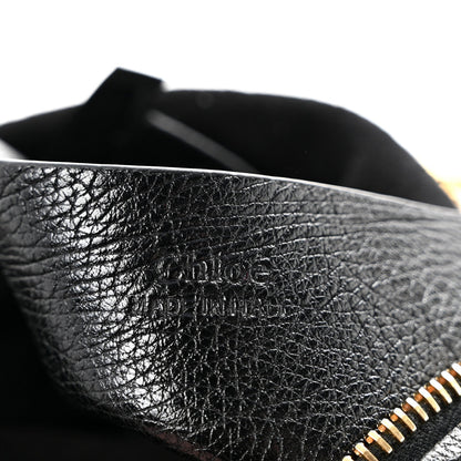 Grained Calfskin Small Bracelet Hobo Bag Black