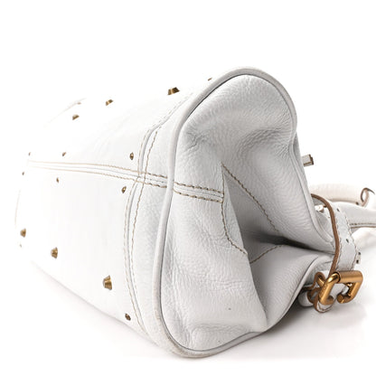 Calfskin Medium Paddington Satchel White