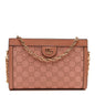 Monogram Textured Dollar Calfskin Small Ophidia Chain Shoulder Bag Cloche Rose Pink