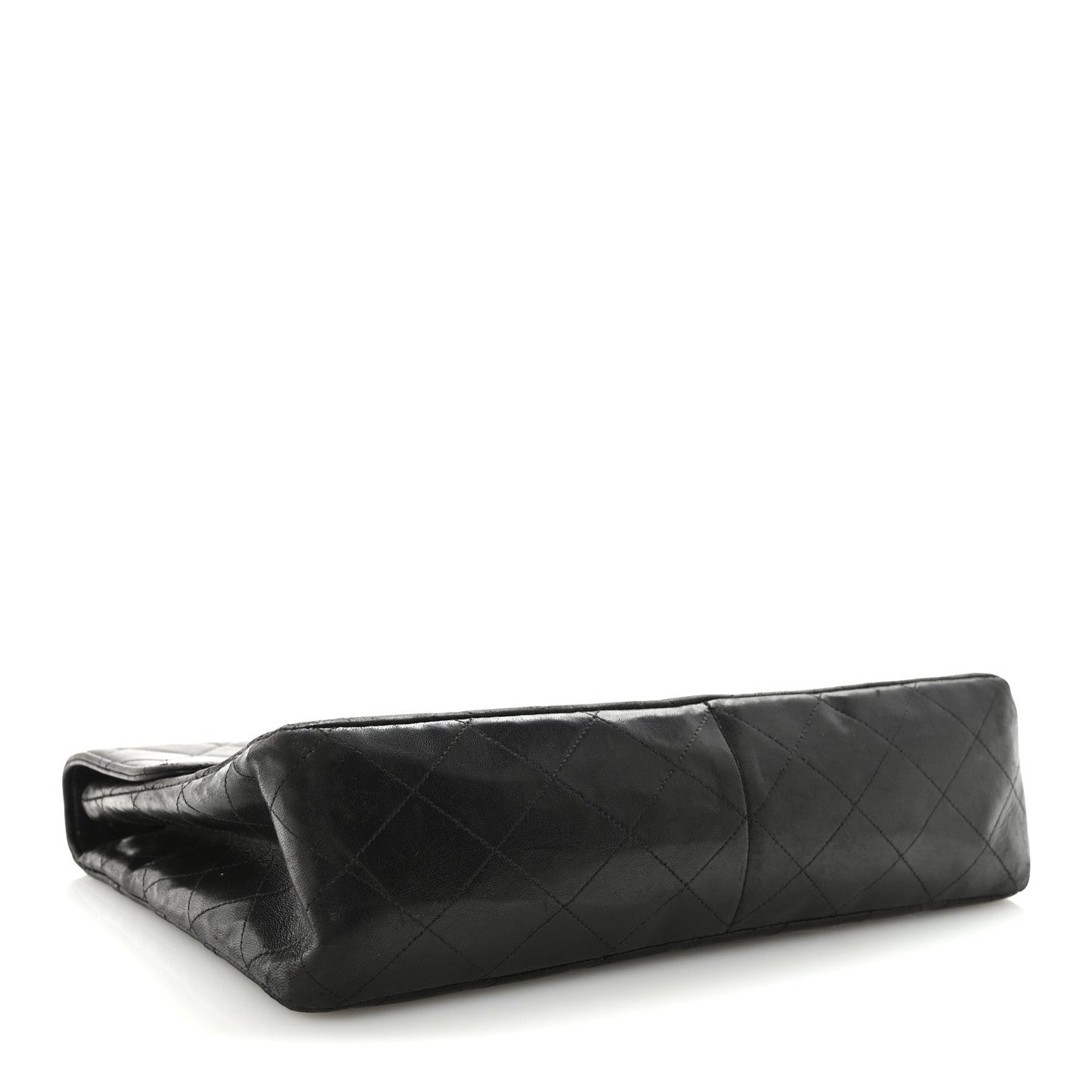 Lambskin Quilted XL Jumbo Single Flap Black