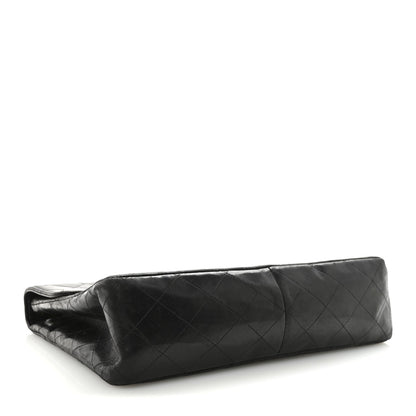 Lambskin Quilted XL Jumbo Single Flap Black