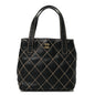 Calfskin Stitch Small Surpique Tote Black