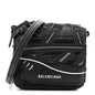 Faux Calfskin Fabric Sneakerhead Crossbody Wallet Black