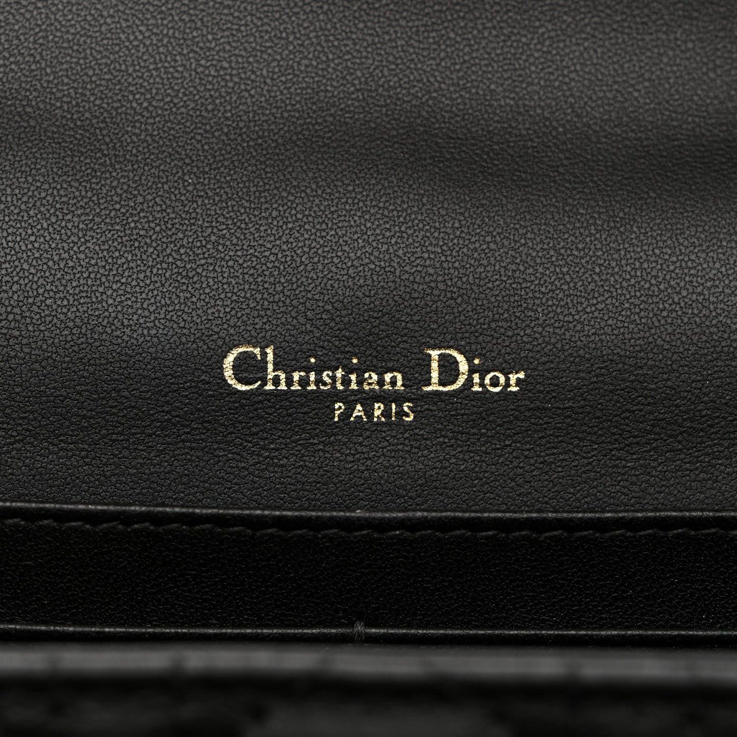 Lambskin Cannage Chain My Dior Daily Chain Pouch Black