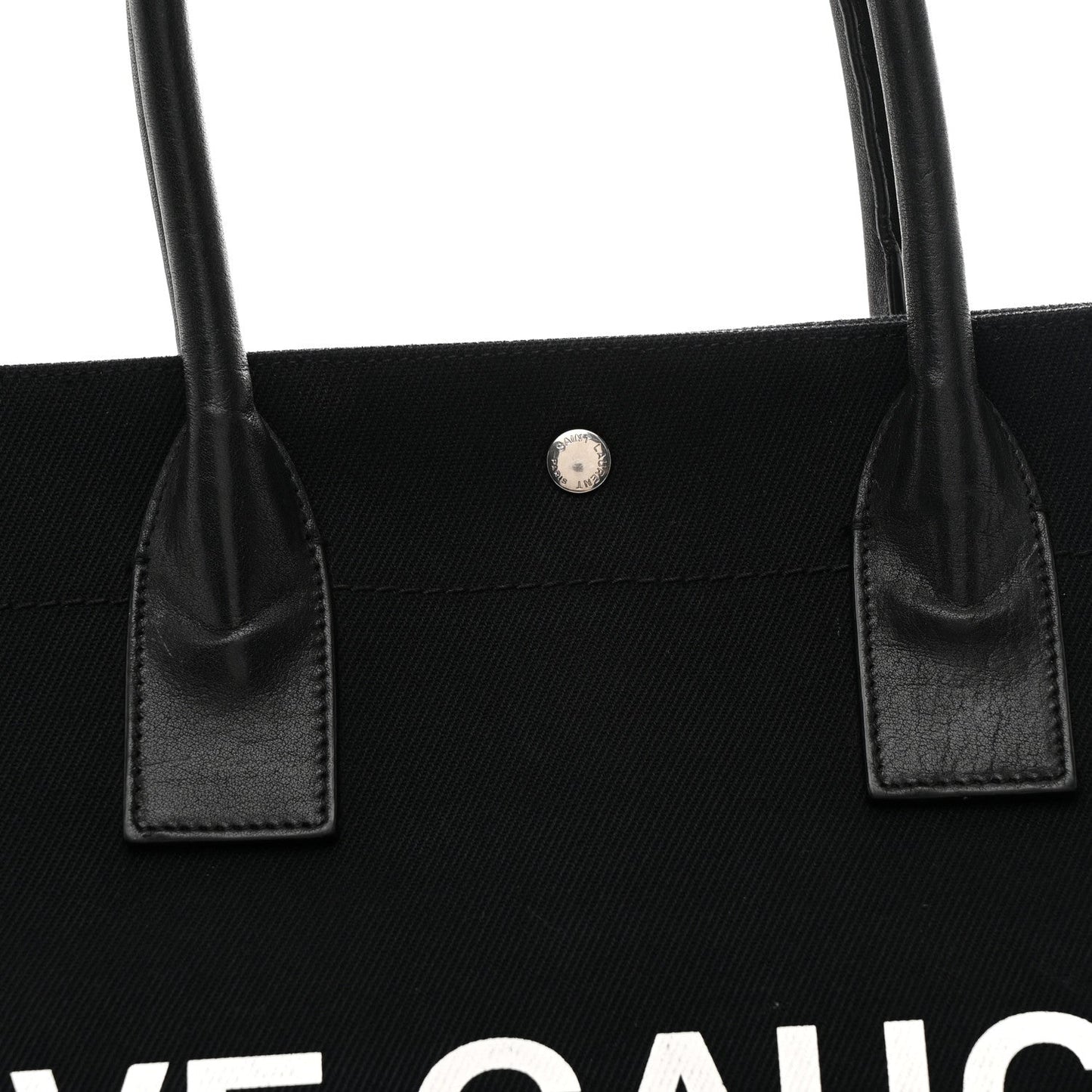 Linen Calfskin Rive Gauche Tote Black