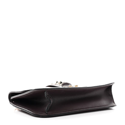 Vitello Tri-Color Medium Glam Lock Rockstud Flap Rubin Water Rose Marine