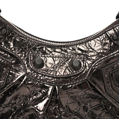 Metallic Agneau Arena Le Cagole Shoulder Bag XS Dark Bronze