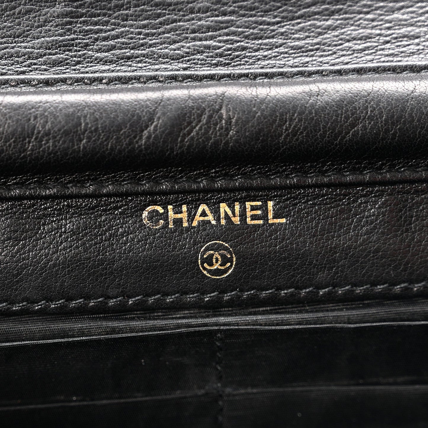 Lambskin Timeless CC Wallet On Chain WOC Black