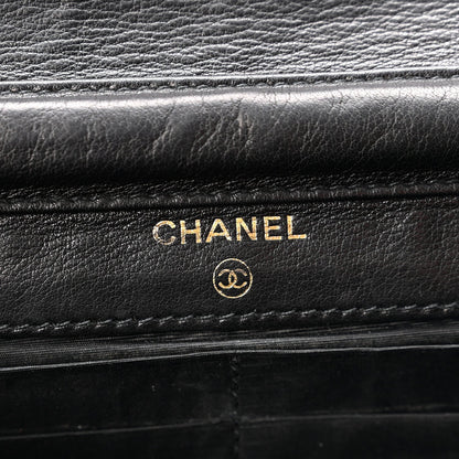 Lambskin Timeless CC Wallet On Chain WOC Black